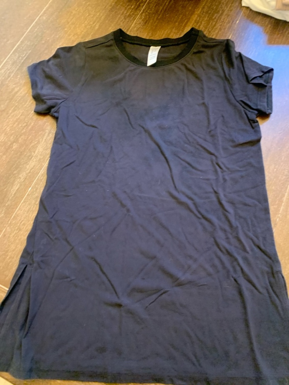 Spanx long black short sleeve tee XS
